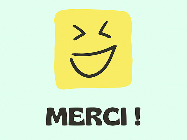 Couverture carte de remerciement emoji carré