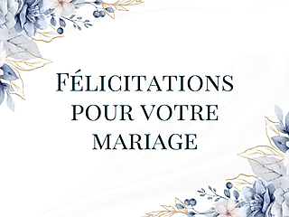 Couverture carte félicitations pour votre mariage