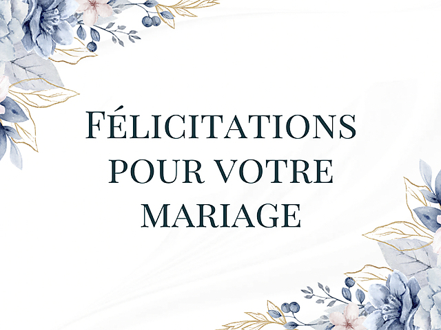 Couverture carte félicitations pour votre mariage