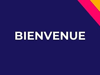 Couverture carte de bienvenue dans l'équipe avec typographie et rubans colorés