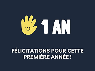 Couverture carte anniversaire professionnel 1 an félicitations