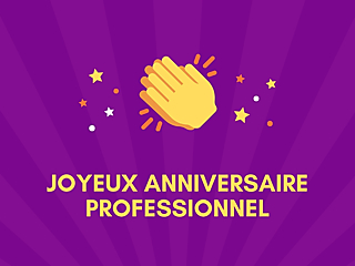Couverture carte anniversaire professionnel avec des applaudissements