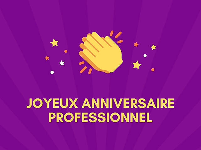 Couverture carte anniversaire professionnel avec des applaudissements