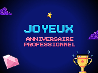 Couverture carte anniversaire professionnel en pixel art