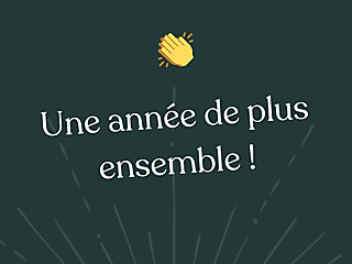 Couverture carte anniversaire professionnel une année de plus ensemble