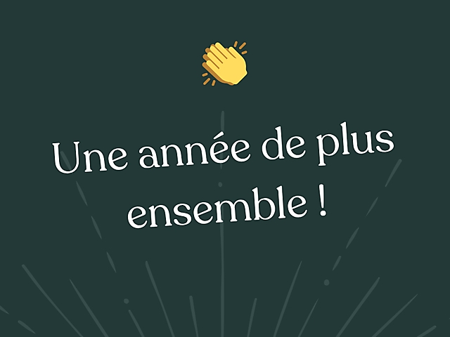 Couverture carte anniversaire professionnel une année de plus ensemble